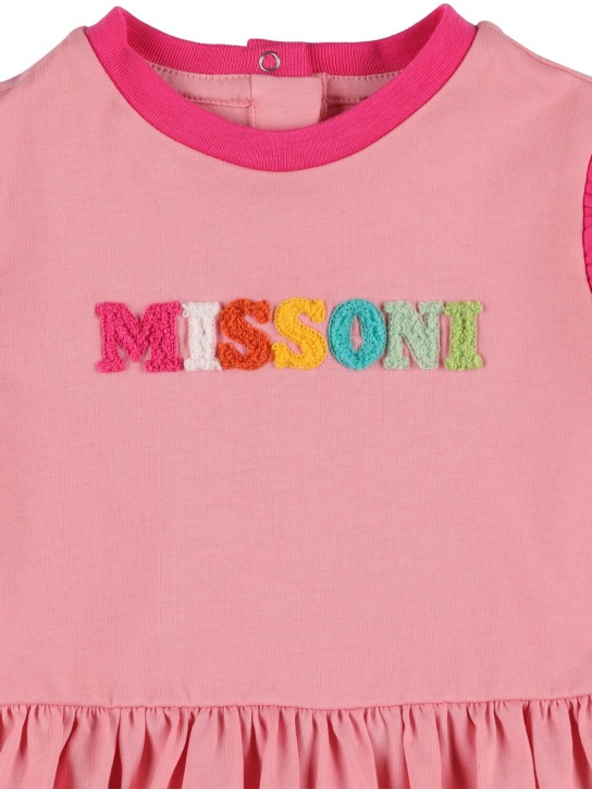 Missoni: Vestido y braguitas de algodón jersey bordados - Rosa - kids-girls_1 | Luisa Via Roma