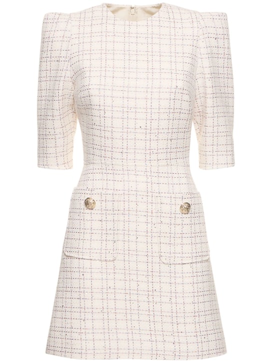 Elie Saab: Tweed mini dress w/pockets - White/Multi - women_0 | Luisa Via Roma