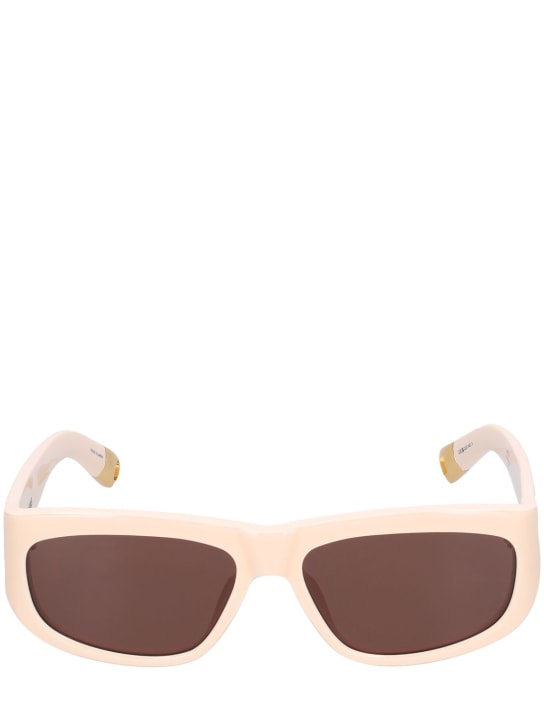 Jacquemus: Les Lunettes Pilota sunglasses - Light Beige - women_0 | Luisa Via Roma