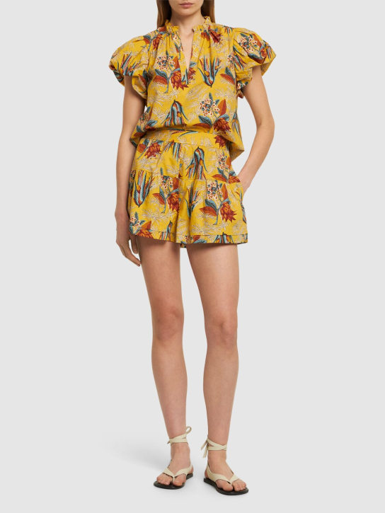 Ulla Johnson: Elsie printed cotton shorts - Yellow/Multi - women_1 | Luisa Via Roma