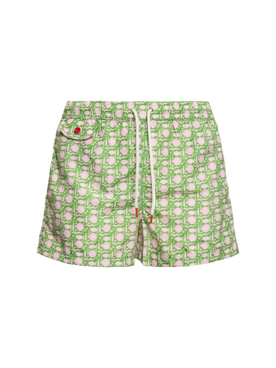 Kiton: 尼龙沙滩裤 - 粉色/绿色 - men_0 | Luisa Via Roma