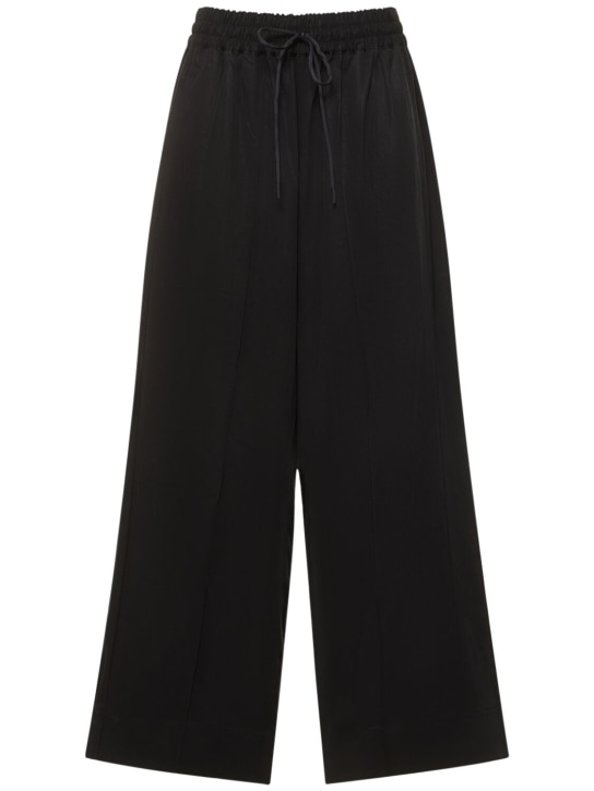 Y-3: Pantalones de sarga - Negro - women_0 | Luisa Via Roma