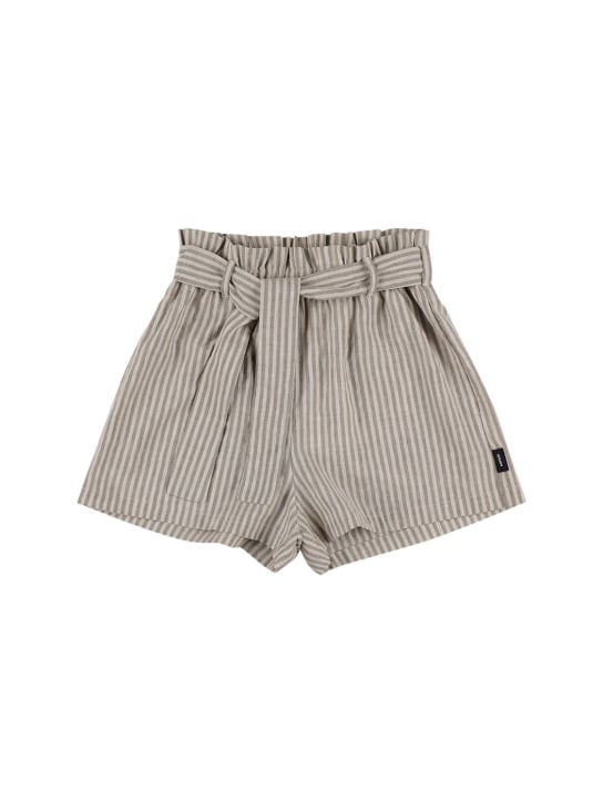 ASPESI: Shorts de algodón a rayas - Beige - kids-girls_0 | Luisa Via Roma