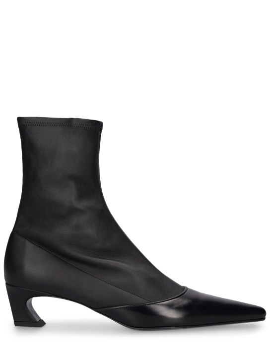 Acne Studios: 45mm Bano leather ankle boots - Black - women_0 | Luisa Via Roma