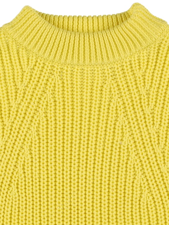 The New Society: Organic cotton knit sweater - Sarı - kids-girls_1 | Luisa Via Roma