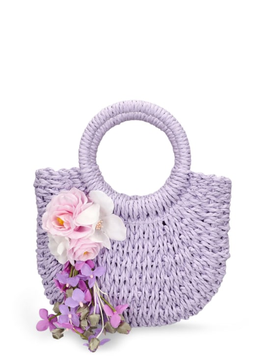 Monnalisa: Raffia shoulder bag - Light Purple - kids-girls_0 | Luisa Via Roma