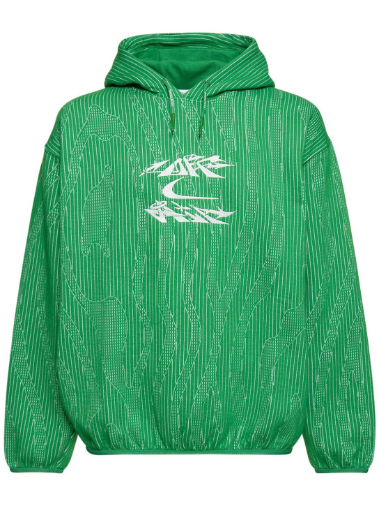 Nike: Off-White Engineered tech hoodie - Kelly Green - men_0 | Luisa Via Roma
