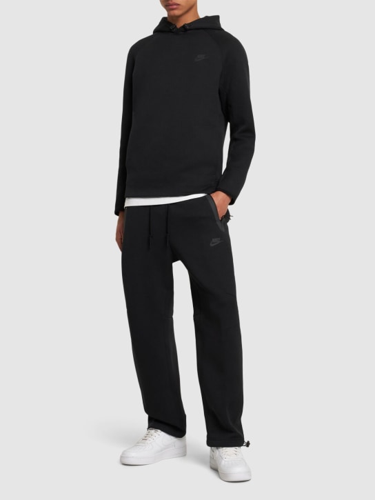 Nike: Tech fleece drawstring sweatpants - Black - men_1 | Luisa Via Roma