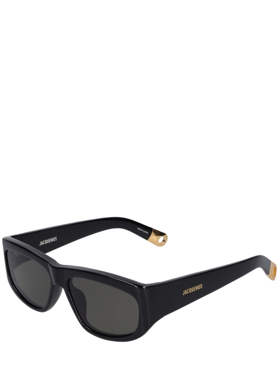 Jacquemus: Les Lunettes Pilota sunglasses - Black - men_1 | Luisa Via Roma