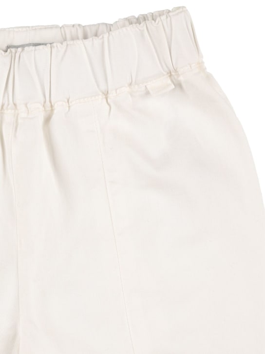 Il Gufo: Cotton gabardine wide pants - White - kids-girls_1 | Luisa Via Roma