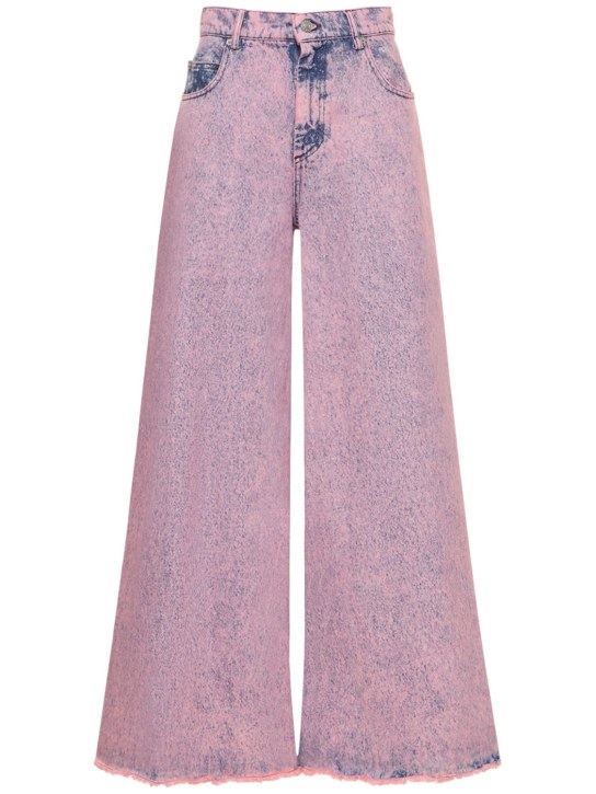 Marni: Cotton denim mid rise wide jeans - Pink - women_0 | Luisa Via Roma