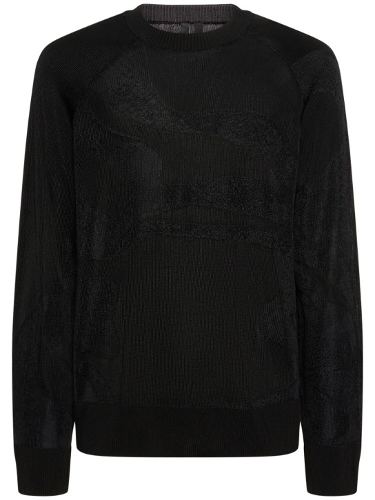Y-3: Knit sweater - Siyah - men_0 | Luisa Via Roma