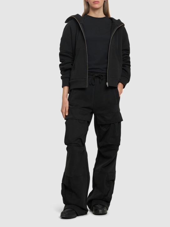 Entire Studios: Washed cotton full-zip hoodie - Soot - women_1 | Luisa Via Roma