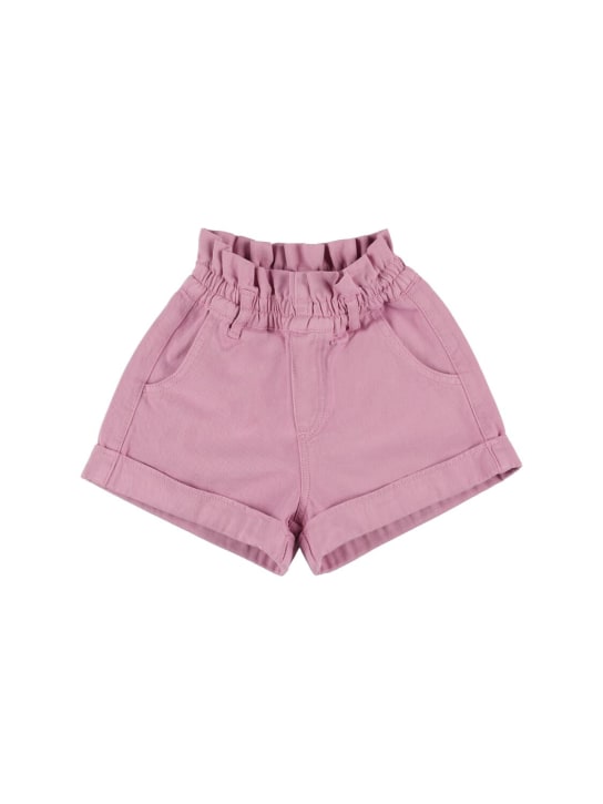 The New Society: Shorts de gabardina de algodón - Púrpura Claro - kids-girls_0 | Luisa Via Roma