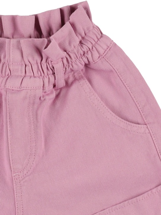 The New Society: Cotton gabardine shorts - Light Purple - kids-girls_1 | Luisa Via Roma