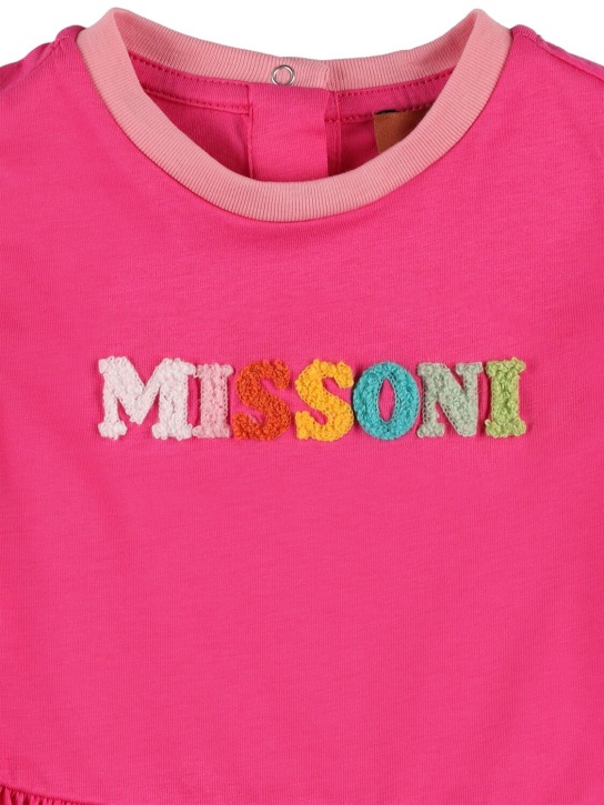 Missoni: Vestido y braguitas de algodón jersey bordados - Fucsia - kids-girls_1 | Luisa Via Roma