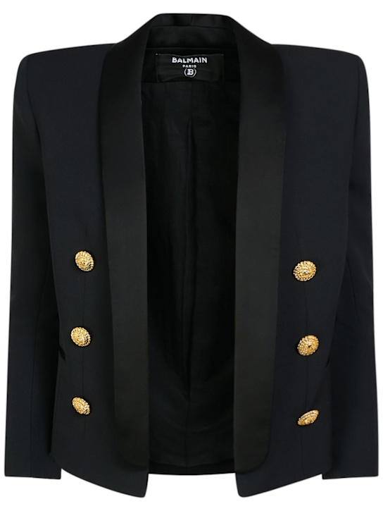 Balmain: Boxy wool jacket - women_0 | Luisa Via Roma