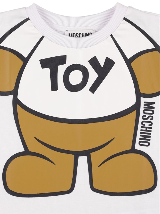 Moschino: T-shirt en jersey de coton - Blanc - kids-boys_1 | Luisa Via Roma
