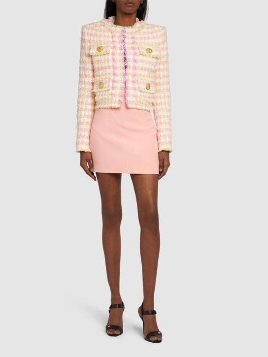 Balmain: Miami cotton blend tweed jacket - women_1 | Luisa Via Roma