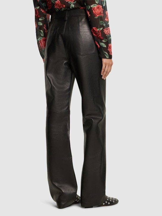 Magda Butrym: Leather high rise straight pants - women_2 | Luisa Via Roma