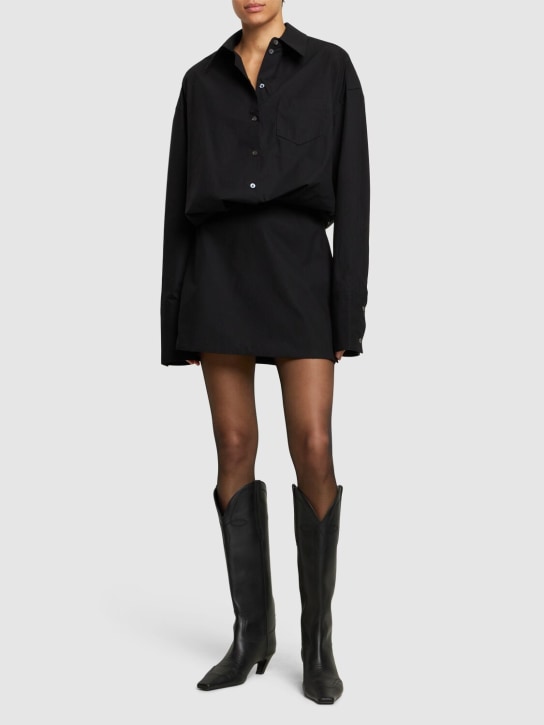 Interior: Vestido corto de algodón - Negro - women_1 | Luisa Via Roma