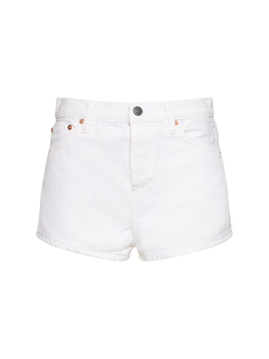 Wardrobe.nyc: Cotton denim shorts - White - women_0 | Luisa Via Roma