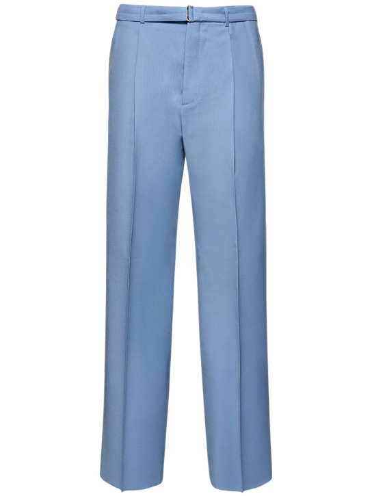 Lanvin: Wide wool formal pants - Sky Blue - men_0 | Luisa Via Roma