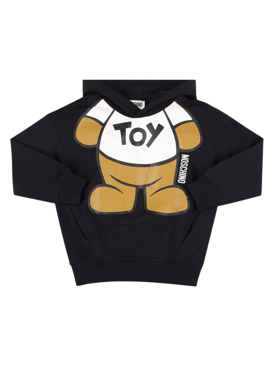Moschino: Sweatshirt aus Baumwolle mit Kapuze - Schwarz - kids-boys_0 | Luisa Via Roma