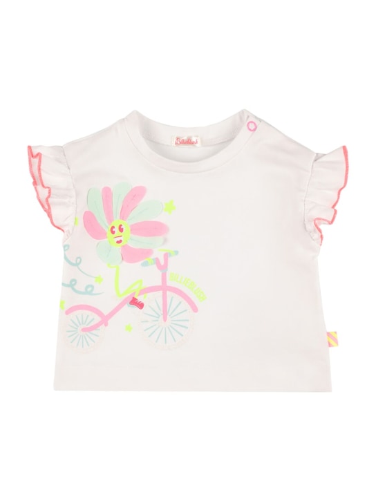 Billieblush: T-shirt en coton imprimé - Blanc - kids-girls_0 | Luisa Via Roma
