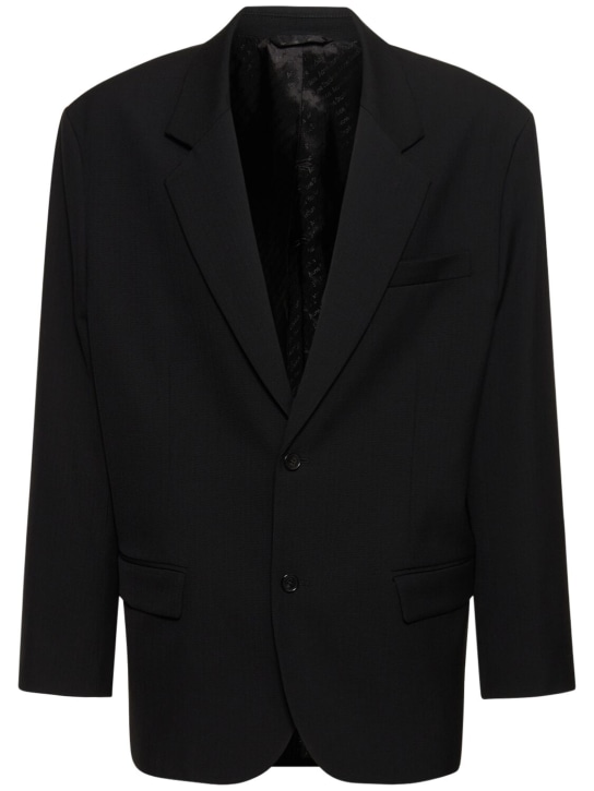 Acne Studios: Juylian wool blend oversized jacket - Black - men_0 | Luisa Via Roma