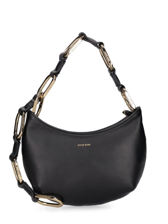 ANINE BING: Mini Jody leather top handle bag - Black - women_0 | Luisa Via Roma