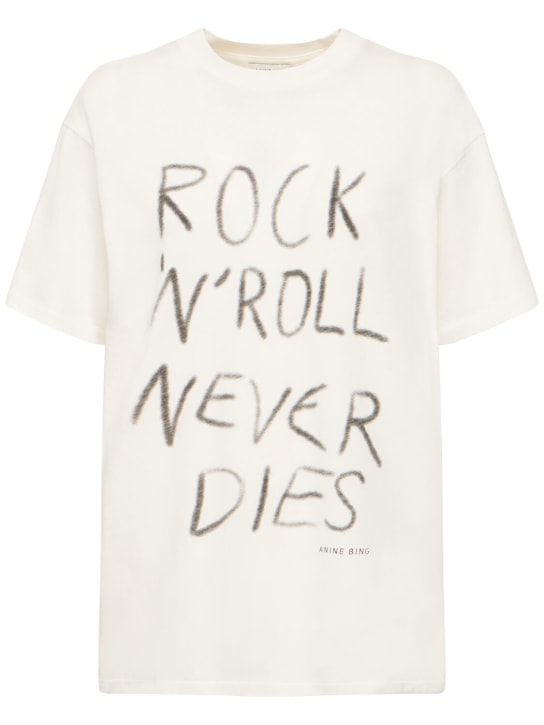 ANINE BING: T-shirt en coton Walker Rock n Roll - women_0 | Luisa Via Roma