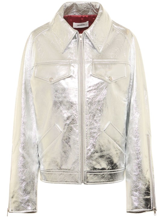 Interior: The Sterling leather jacket - Gümüş - women_0 | Luisa Via Roma