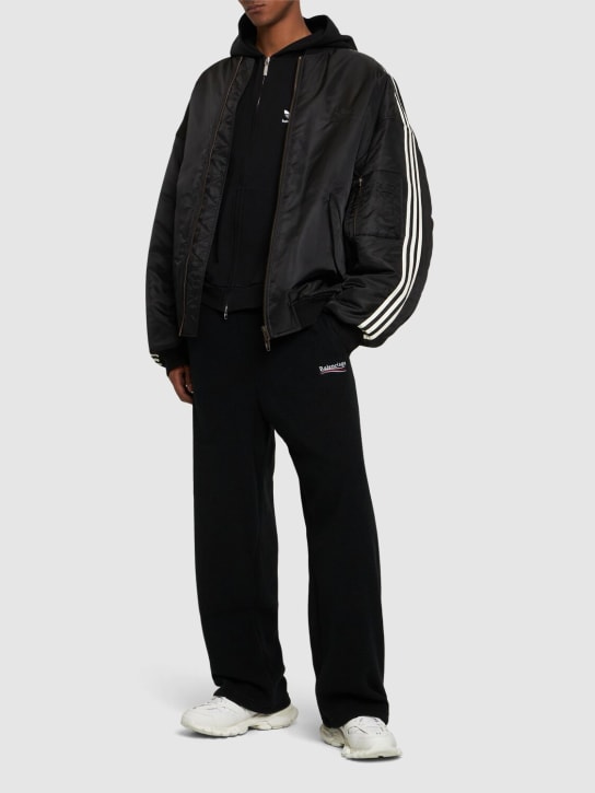 Balenciaga: Adidas bomber jacket - Black - men_1 | Luisa Via Roma