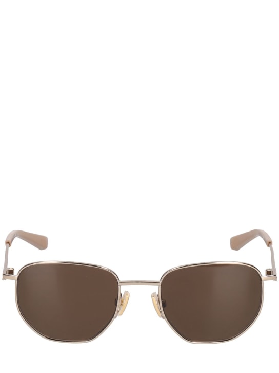 Bottega Veneta: BV1301S metal sunglasses - Gold/Brown - women_0 | Luisa Via Roma