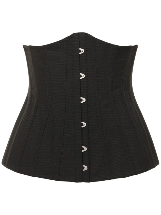 Dolce&Gabbana: Wool corset top - Siyah - women_0 | Luisa Via Roma