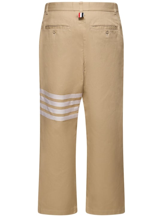 Thom Browne: Pantaloni dritti destrutturati in cotone - Cammello - men_4 | Luisa Via Roma