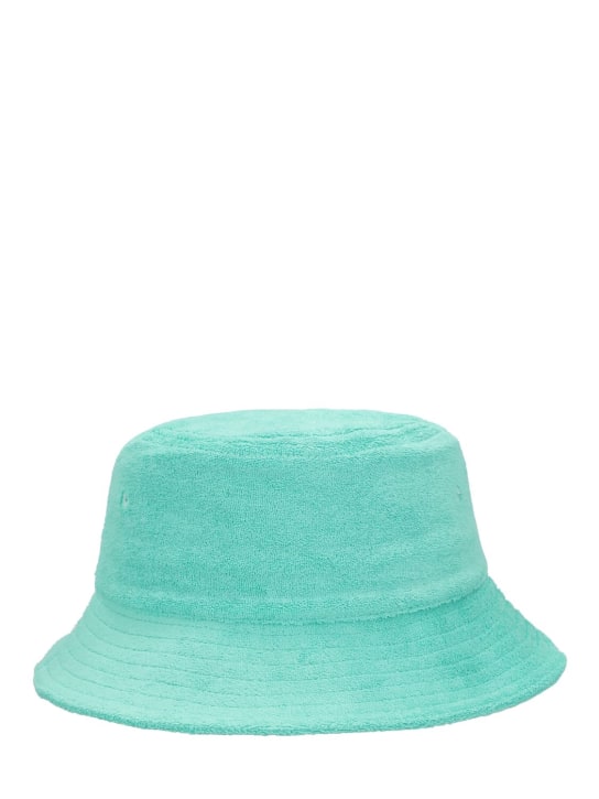 Burberry: Faux fur bucket hat - Light Blue - kids-girls_0 | Luisa Via Roma