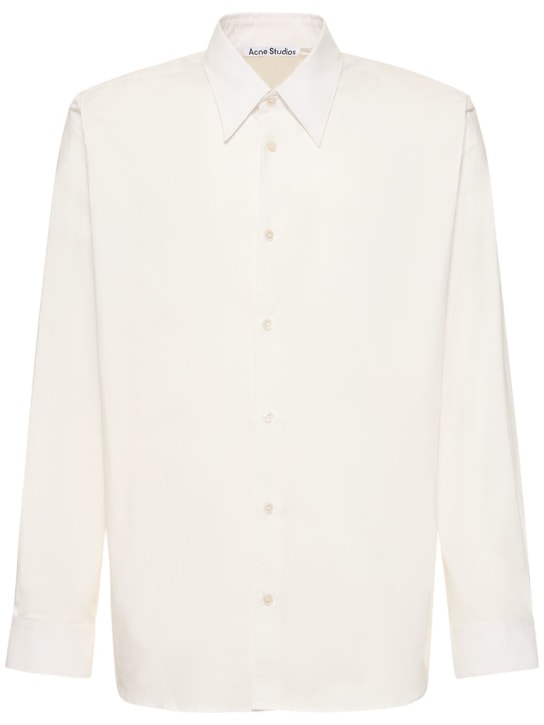 Acne Studios: Salo cotton poplin shirt - Beyaz - men_0 | Luisa Via Roma