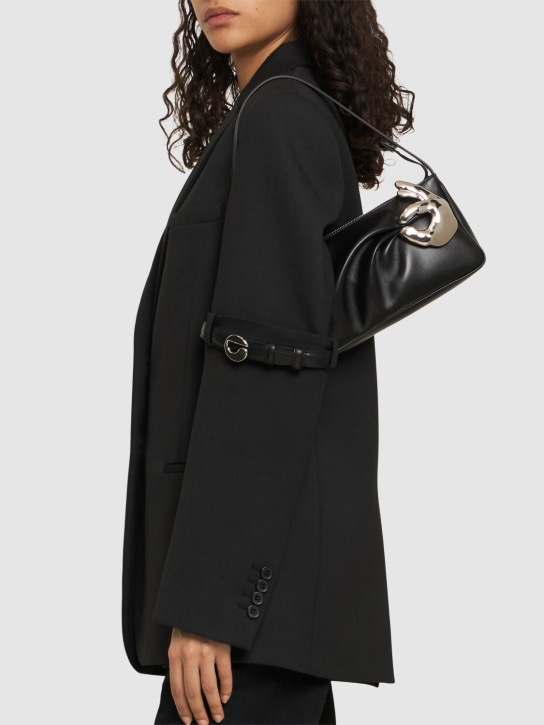 Coperni: Sac porté épaule en cuir Emoji OK - Noir - women_1 | Luisa Via Roma