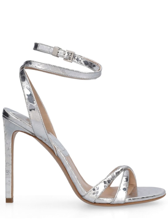 Michael Kors Collection: 110毫米Chrissy镜面皮革凉鞋 - 银色 - women_0 | Luisa Via Roma