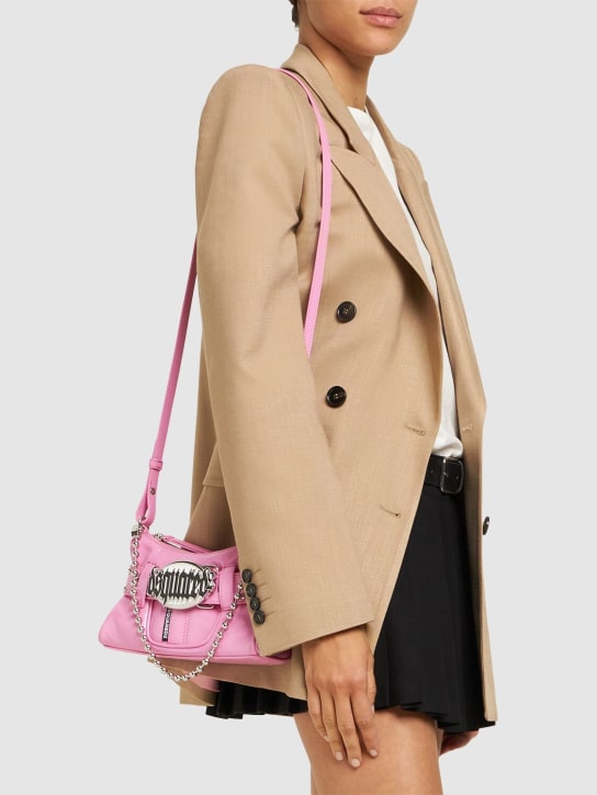 Dsquared2: Gothic Dsquared2 leather shoulder bag - Candy - women_1 | Luisa Via Roma