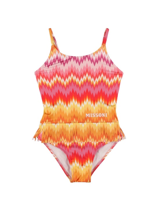 Missoni: Zig Zag print Lycra one piece swimsuit - Multicolor - kids-girls_0 | Luisa Via Roma