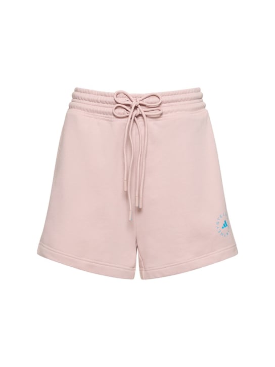 adidas By Stella McCartney: Cotton terry shorts - Pink - women_0 | Luisa Via Roma