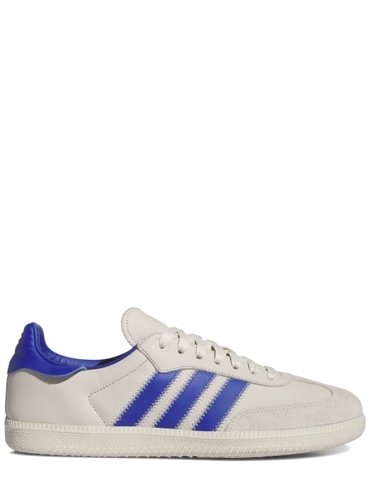 adidas Originals: Humanrace Samba sneakers - White/Blue - men_0 | Luisa Via Roma