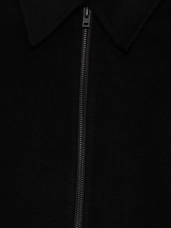 Acne Studios: Doverio double wool casual jacket - Black - men_1 | Luisa Via Roma