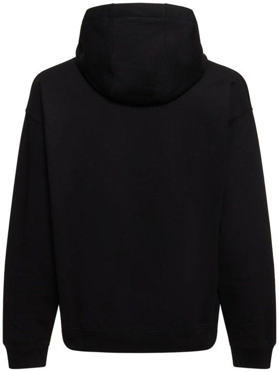 Versace: Felpa in cotone con cappuccio - Nero - men_4 | Luisa Via Roma