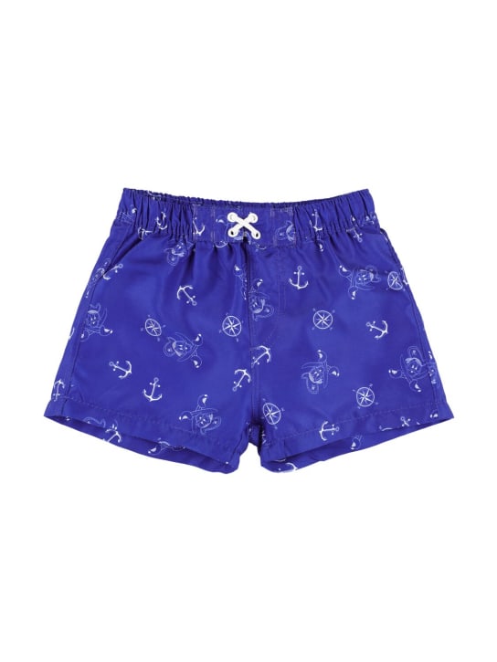 Monnalisa: Printed nylon swim shorts - Mavi - kids-boys_0 | Luisa Via Roma