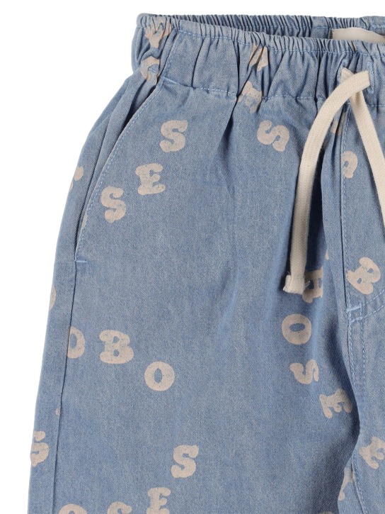Bobo Choses: Jeans de denim con parches - Azul Claro - kids-girls_1 | Luisa Via Roma