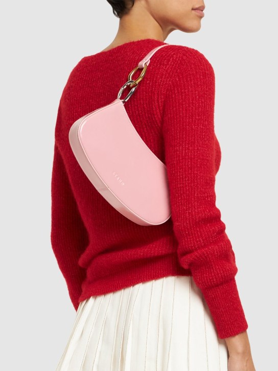 Staud: Ollie patent leather shoulder bag - Cherry Blossom - women_1 | Luisa Via Roma
